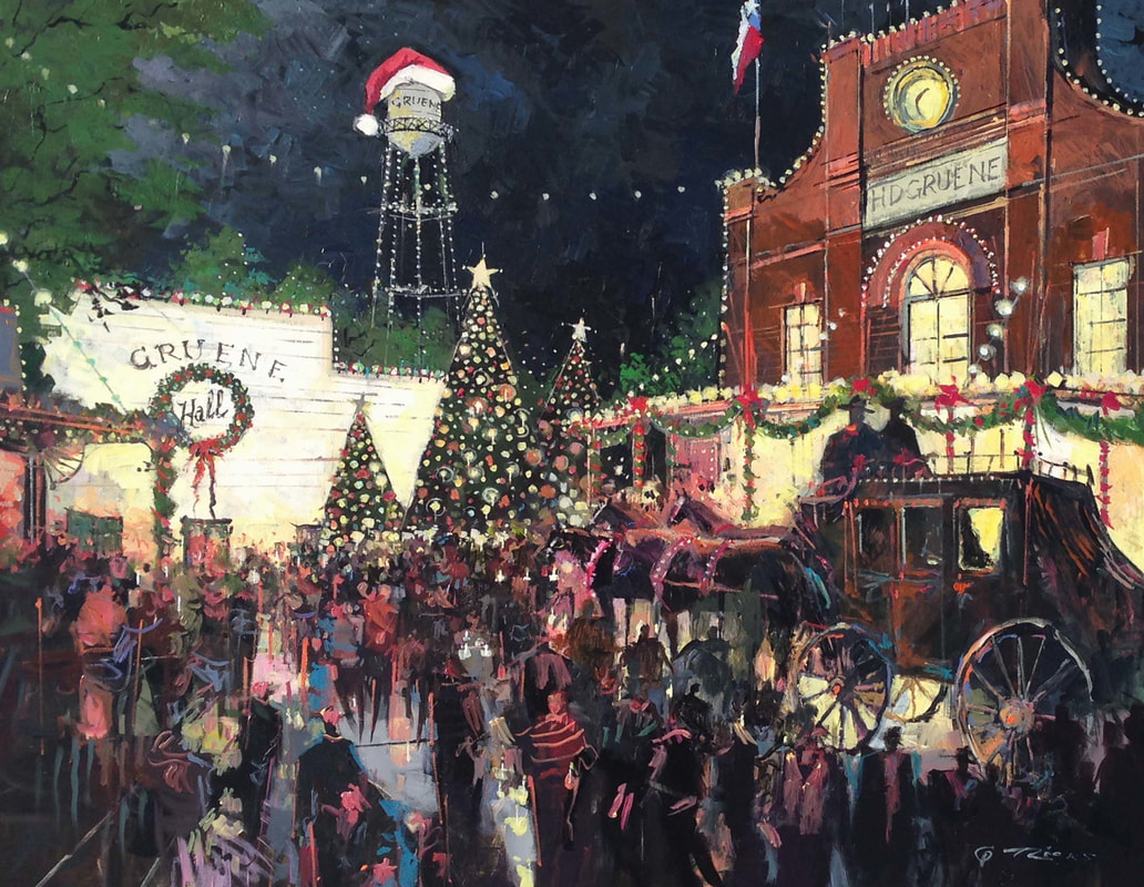 Gruene Hall, Gruene Texas, Oldest Dance Hall in Texas, Texas Hill Country, Gristmill, Paintings of Gruene, Gruene Hall Paintings, Christmas in Gruene, Texas Monthly, Texas Highways